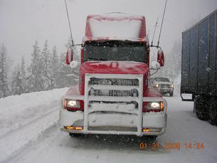 We chained up for 300 consecutive miles from Redding, CA to Goshen, OR and never touched the pavement