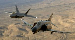 F-22 Raptor and F-4 Phantom